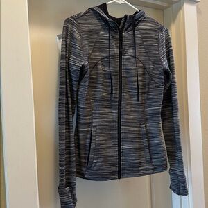 Lululemon Hooded Define Jacket Nulu Heathered Black/White/Gray Size 8